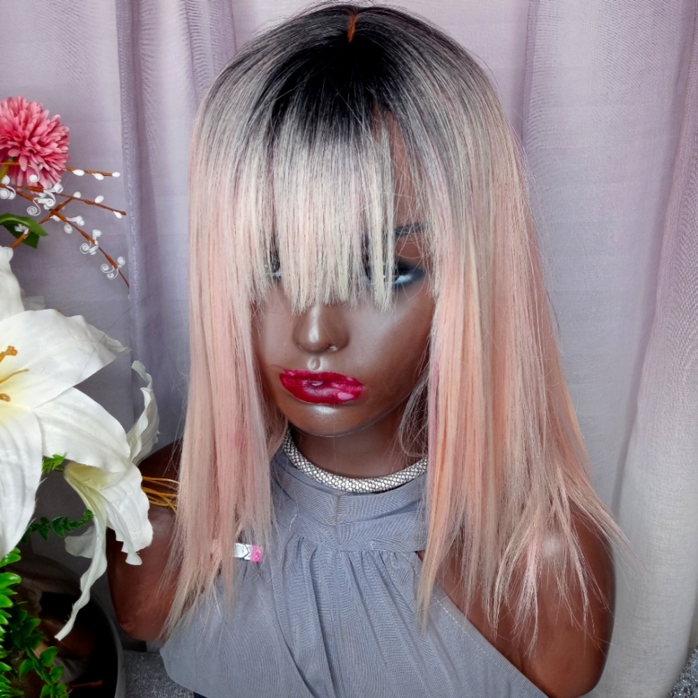 Blonde Pink Wig